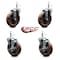 Service Caster 5'' High Temp Glass Filled Nylon 7/16'' Grip Ring Stem Caster Set 2 Brakes, 4PK SCC-GR20S514-GFNSHT-716138-2-TLB-2 - alternate 2